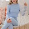 Bluzka Kisha Long Sleeve Light Blue