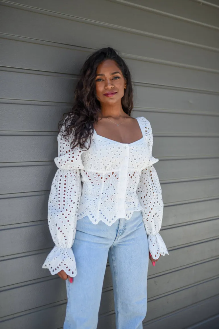 Bluzka Roseline White Lace