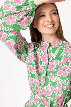 Sukienka Alia Green Flowers