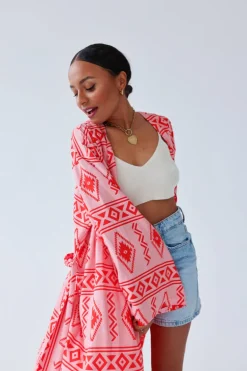 Sukienka Kimono Maxi Aztec