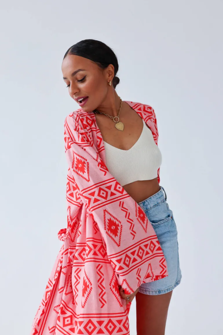 Sukienka Kimono Maxi Aztec