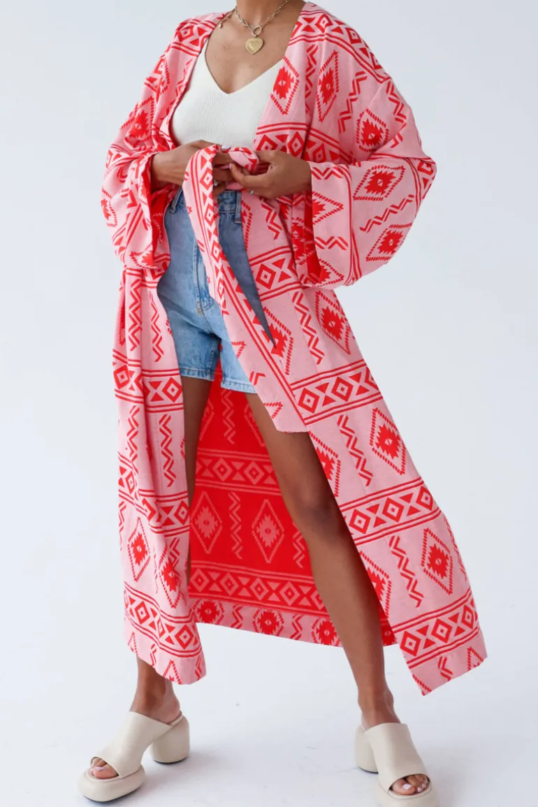Sukienka Kimono Maxi Aztec
