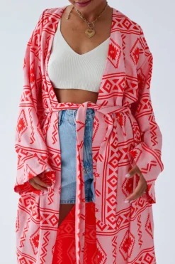Sukienka Kimono Maxi Aztec