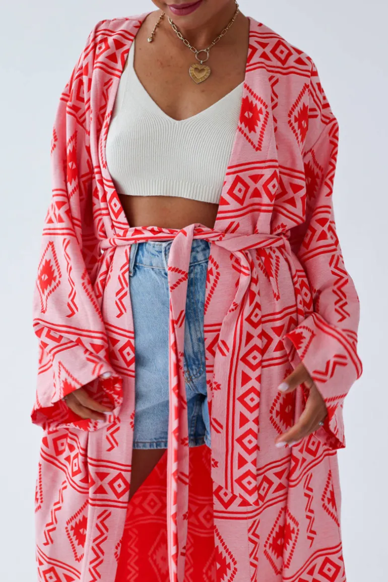 Sukienka Kimono Maxi Aztec