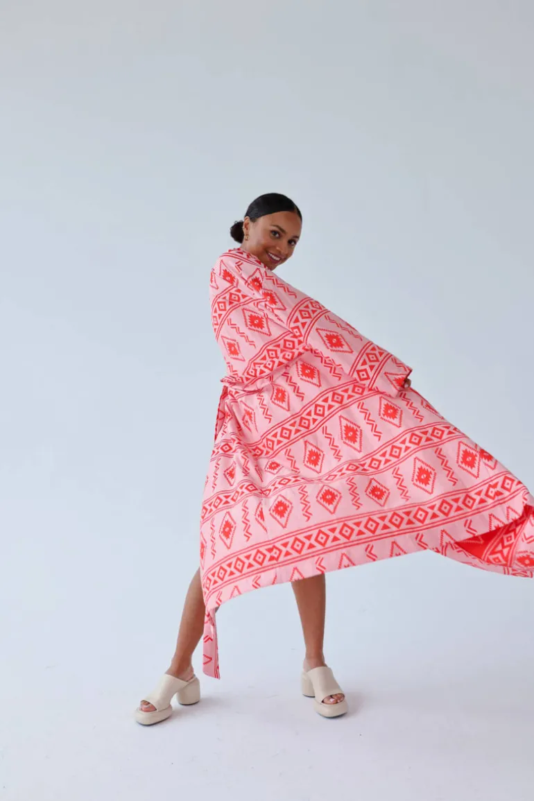 Sukienka Kimono Maxi Aztec