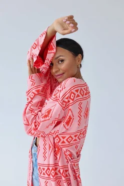 Sukienka Kimono Maxi Aztec