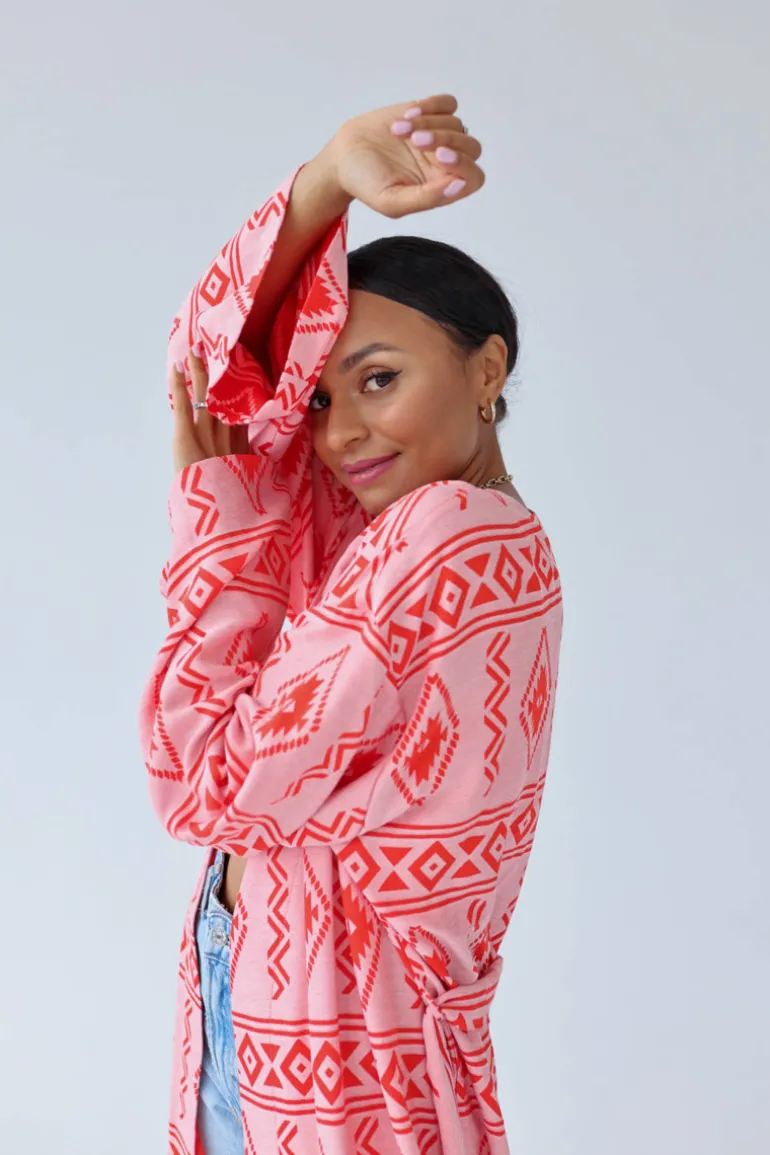 Sukienka Kimono Maxi Aztec