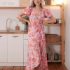 Sukienka Marline Orange Flowers