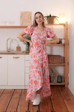 Sukienka Marline Orange Flowers