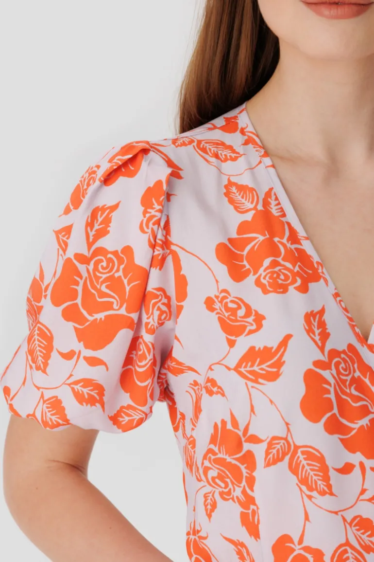 Sukienka Marline Orange Flowers
