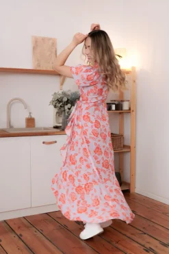 Sukienka Marline Orange Flowers