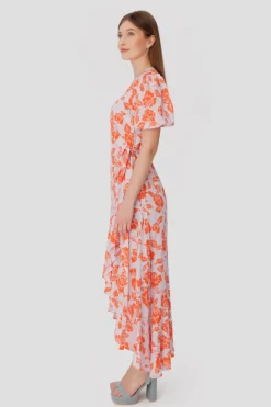 Sukienka Marline Orange Flowers