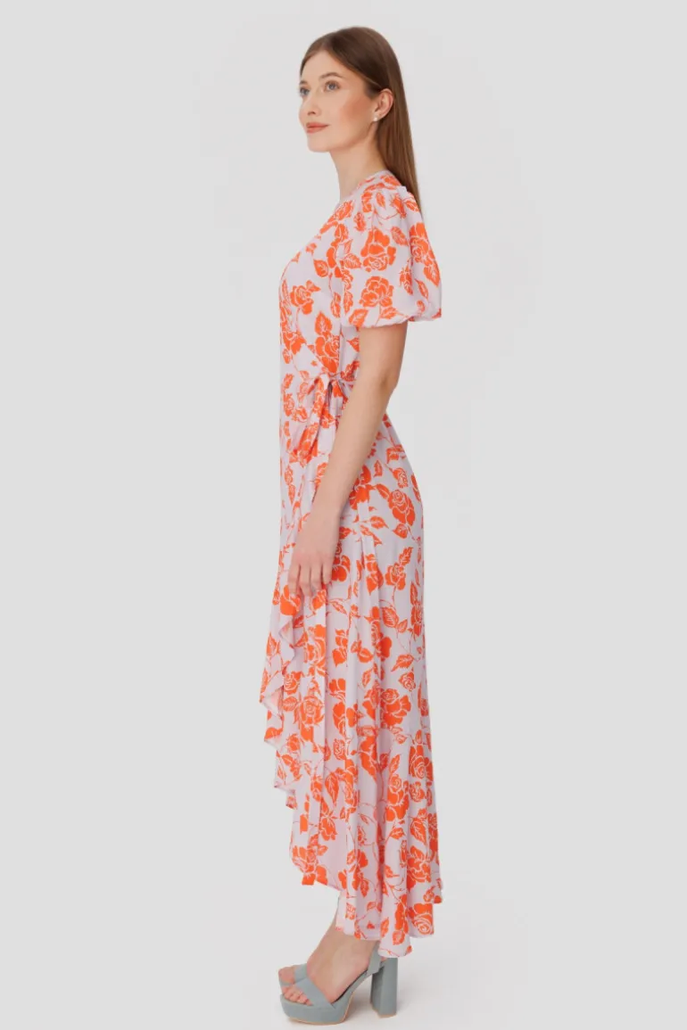 Sukienka Marline Orange Flowers