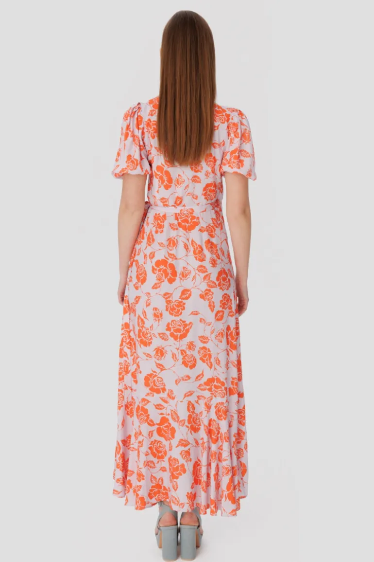 Sukienka Marline Orange Flowers