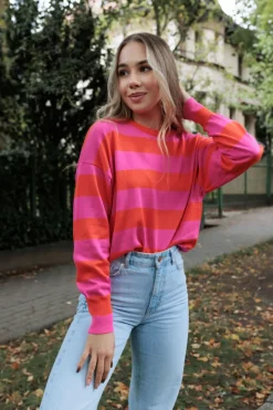 Sweter Lizzie Long Orange-Fuchsia