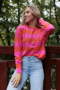 Sweter Lizzie Long Orange-Fuchsia