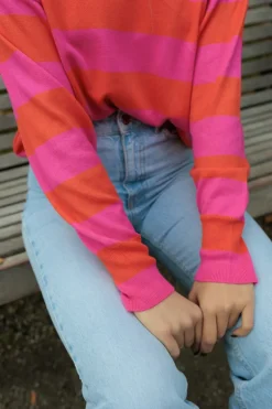 Sweter Lizzie Long Orange-Fuchsia